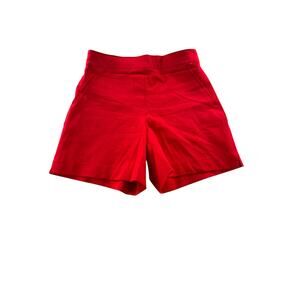 Spanx Polished Pull On Short XS Red Stretch Shaping Tailored Cotton Blend